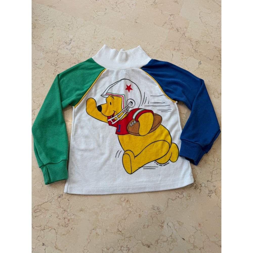 Vintage 70's Walt Disney Productions Winnie the Pooh Football Graphic T-Shirt 4T